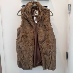 PPLA Brown Faux Fur Vest